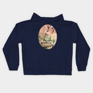 Go Ask Alice White Rabbit pink and mint Kids Hoodie